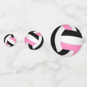 ブラックピンクチームカラーガールズバレーボールパーティー コンフェッティ (裏面)