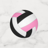 ブラックピンクチームカラーガールズバレーボールパーティー コンフェッティ (スモール正面)