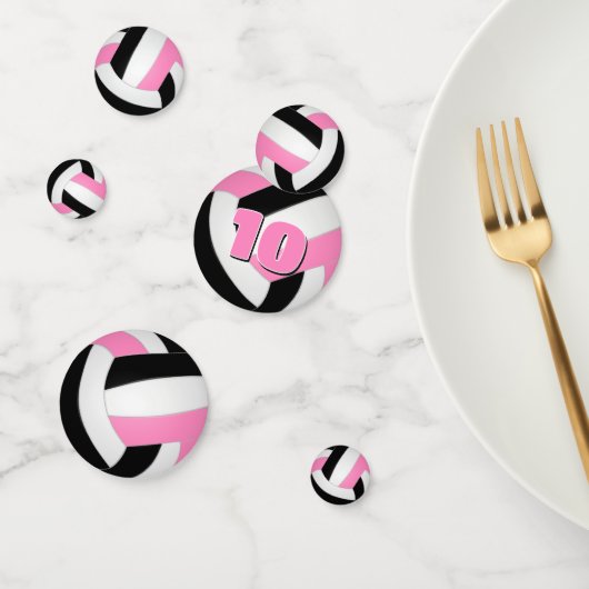 ブラックピンクチームカラーガールズバレーボールパーティー コンフェッティ (グループ)