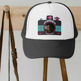 ブラックピンクティール（緑がかった色）ヴィンテージカメラアートトレンディー院生 キャップ