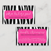 ブラックピンクテクスチャーシンプルパタゼブラ 名刺 (正面/裏面)