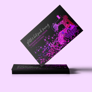 ブラックピンクテーラー裁縫機械糸キルティング 名刺