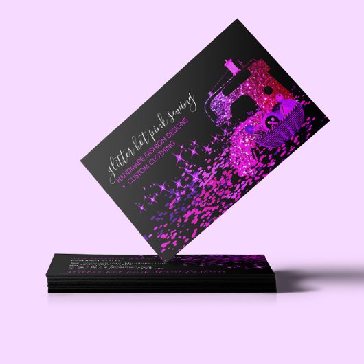 ブラックピンクテーラー裁縫機械糸キルティング 名刺