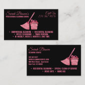 ブラックピンクトーン清掃メイドジャニカ 名刺 (正面/裏面)