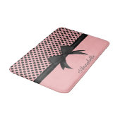 ブラックピンクドット&リボン バスマット (アングル)