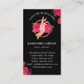 ブラックピンクネイルアートマニキュアサロンスクリプトモノグラム 名刺 (裏面)