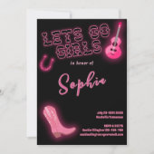 ブラックピンクバチェロレッテ週末招待状 招待状 (正面)