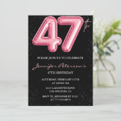 ブラックピンクバルーングラムグリッター47歳 招待状 (スタンド正面)