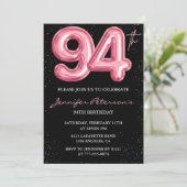 ブラックピンクバルーングラム94歳の誕生日 招待状 (スタンド正面)