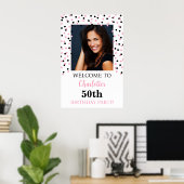 ブラックピンクバースデーパカスタムーティー20x30写真 ポスター (ホームオフィス)