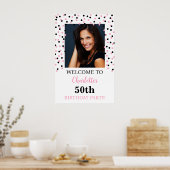 ブラックピンクバースデーパカスタムーティー20x30写真 ポスター (キッチン)