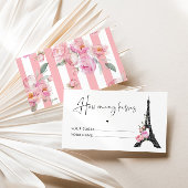 ブラックピンクパリテーマ何個のキスブライダルゲーム エンクロージャーカード