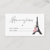 ブラックピンクパリテーマ何個のキスブライダルゲーム エンクロージャーカード (正面)