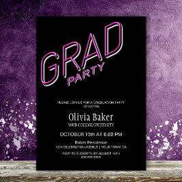 ブラックピンクパーティの招待状 招待状