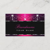 ブラックピンクパープルオランテスパークルダイヤモンドスタイリッシュ 名刺 (正面)