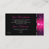 ブラックピンクパープルオランテスパークルダイヤモンドモノグラム 名刺 (裏面)