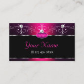 ブラックピンクパープルオランテスパークルダイヤモンドモノグラム 名刺 (正面)