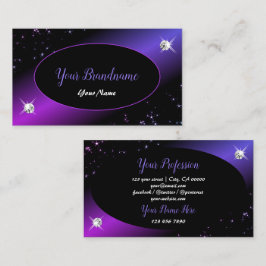 ブラックピンクパープルグリッタースターズジュエルズグラマラス 名刺