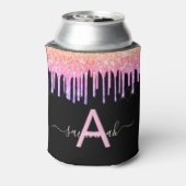 ブラックピンクパープルグリッタードリップモノグラム 缶クーラー (缶裏面)