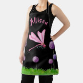 ブラックピンクパープルフローラ女性名 エプロン (インサイチュ)
