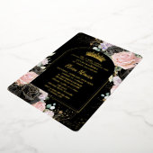 ブラックピンクパープルフローラ金ゴールドキンセアニェラスイーツ16 箔招待状 (回転した状態)