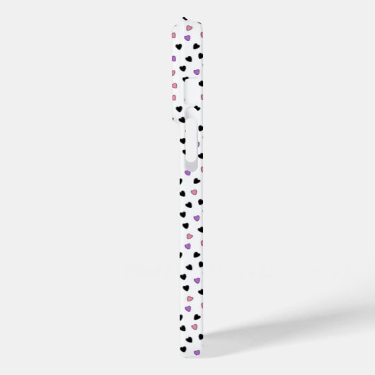 ブラックピンクパープルブルーハートモノグラムパターン Case-Mate iPhoneケース (裏面 / 左)