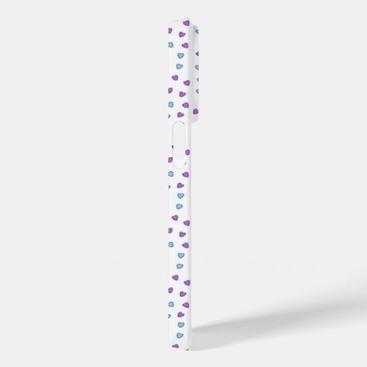 ブラックピンクパープルブルーハートモノグラムパターン Case-Mate iPhoneケース (裏面 / 右)