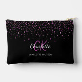 ブラックピンクパープルモノグラムイニシャル名 アクセサリーポーチ (裏面)