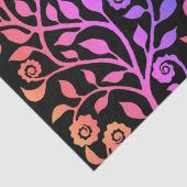 ブラックピンクパープル渦巻形のフローラルパターンクラス 薄葉紙 (詳細)