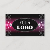 ブラックピンクパープル華美スパークルダイヤモンド追加ロゴ 名刺 (正面)