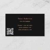 ブラックピンクパープルQRコードグリッター乾燥 名刺 (裏面)