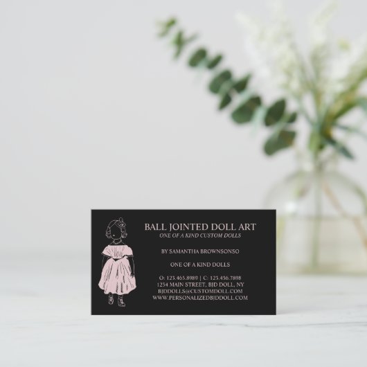 ブラックピンクファヒオン人形コレクター 名刺 (スタンド正面)