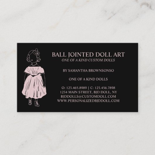 ブラックピンクファヒオン人形コレクター 名刺 (正面)