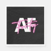 ブラックピンクフォーティAF 40th誕生日紙ナプキンス スタンダードランチョンナプキン (正面)