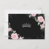 ブラックピンクフローラシルバープリンセスガウンキンセアニラ 出欠カード (裏面)