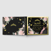 ブラックピンクフローラツインズSweet sixteen16誕生日 ゲストブック (全面)