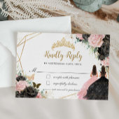 ブラックピンクフローラプリンセスツインズキンセアニラ返信 出欠カード