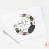 ブラックピンクフローラプリンセスドレス金ゴールドキンセアニラ ラウンドシール (封筒)