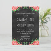 ブラックピンクフローラ結婚のリハーサル招待状 招待状 (スタンド正面)