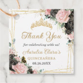 ブラックピンクフローラ金ゴールド蝶プリンセスクラウン フェイバータグ (正面)