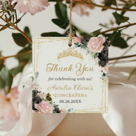 ブラックピンクフローラ金ゴールド蝶プリンセスクラウン フェイバータグ