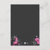 ブラックピンクフローラ |シックモダンボタニカル結婚ズ エンクロージャーカード (裏面)