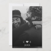 ブラックピンクフローラ |白黒の写真結婚の 招待状 (裏面)