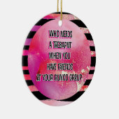 ブラックピンクブおもしろいンコグループフレンド セラミックオーナメント (右)