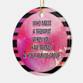 ブラックピンクブおもしろいンコグループフレンド セラミックオーナメント (左)