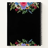 ブラックピンクブルーフラワーバルーンウィスク名 ノートブック (裏面)