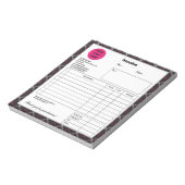 ブラックピンクプレイド会社ビジネスショップインボイス ノートパッド (回転)