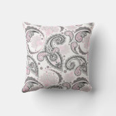 ブラックピンクペイズリー模様加飾装飾用クッション クッション (裏面)