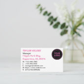 ブラックピンクホワイトカスタマイズ可能 名刺 (スタンド正面)