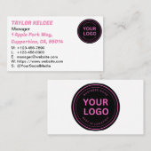 ブラックピンクホワイトカスタマイズ可能 名刺 (正面/裏面)